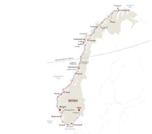 Hurtigruten North Cape Norway Express Map