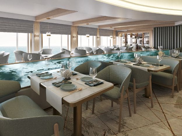 Main Dining, MS Trollfjord - Rendering Hurtigruten Norway