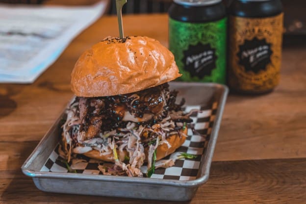 Salt and Wood burger and north end beer NZ craft beer trip